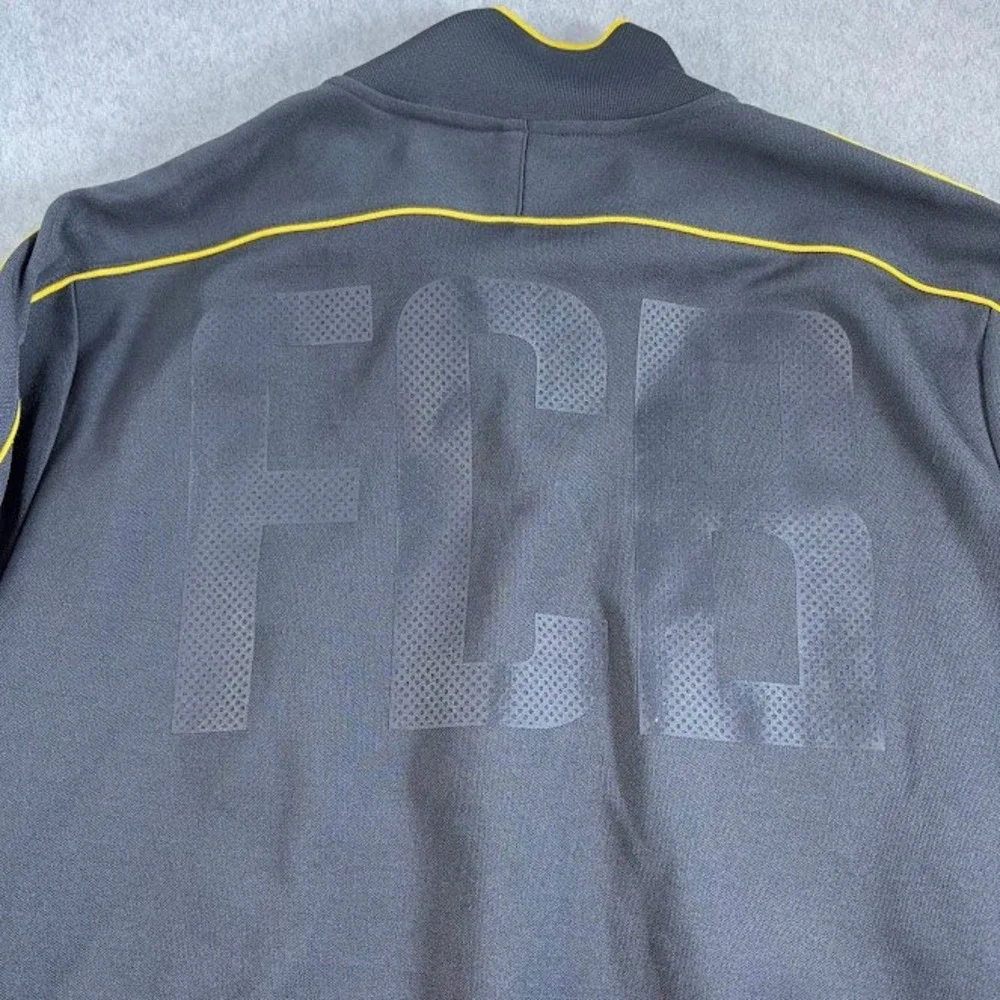 Nike FC Barcelona Track Jacket Mens XL Gray Yellow Full Zip Soccer FCB Training